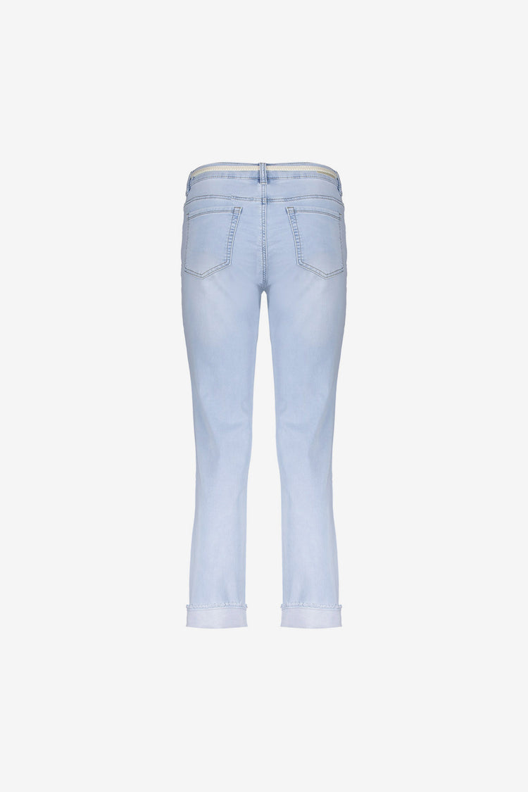 Geisha 7/8 jeans omgeslagen broekspijpen stonebleach denim