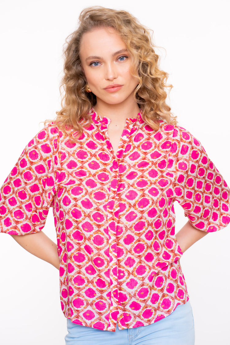 Geisha dames blouse met tilemotief