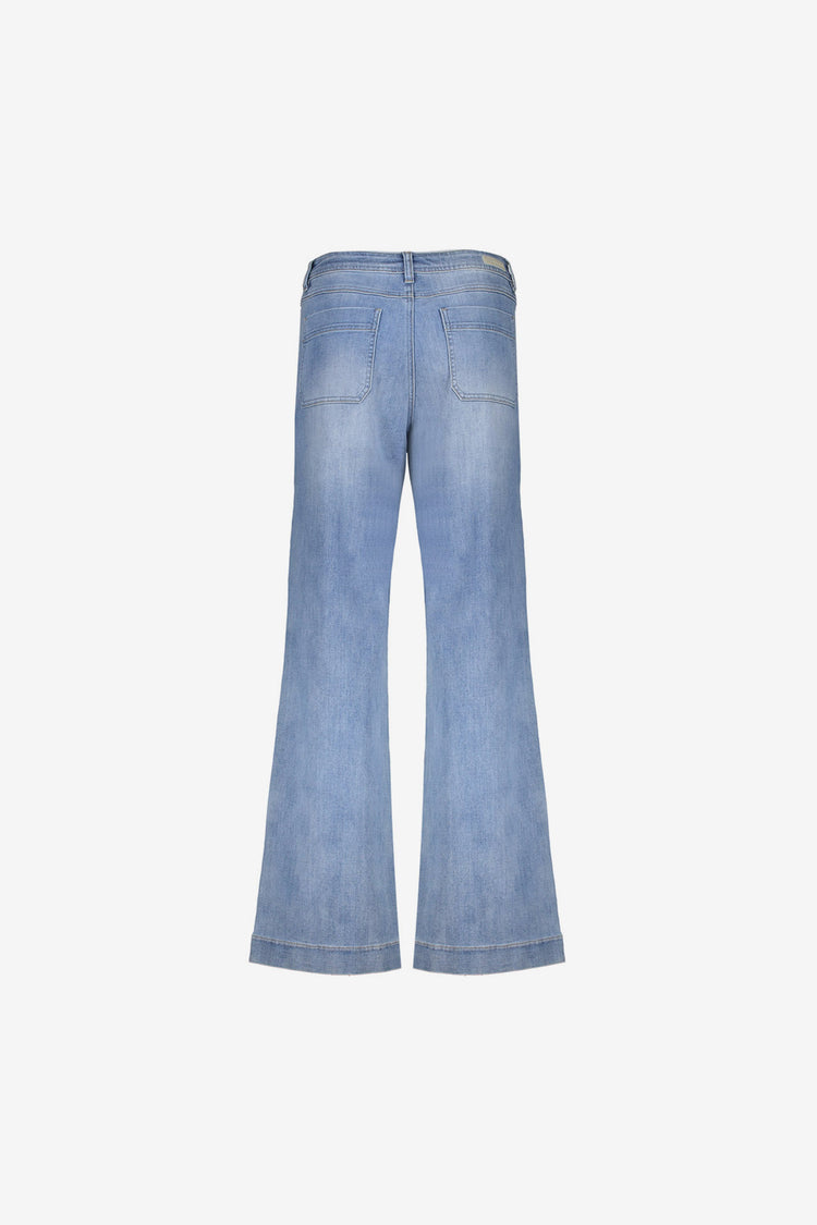 Geisha spijkerbroek wide leg stonebleach denim
