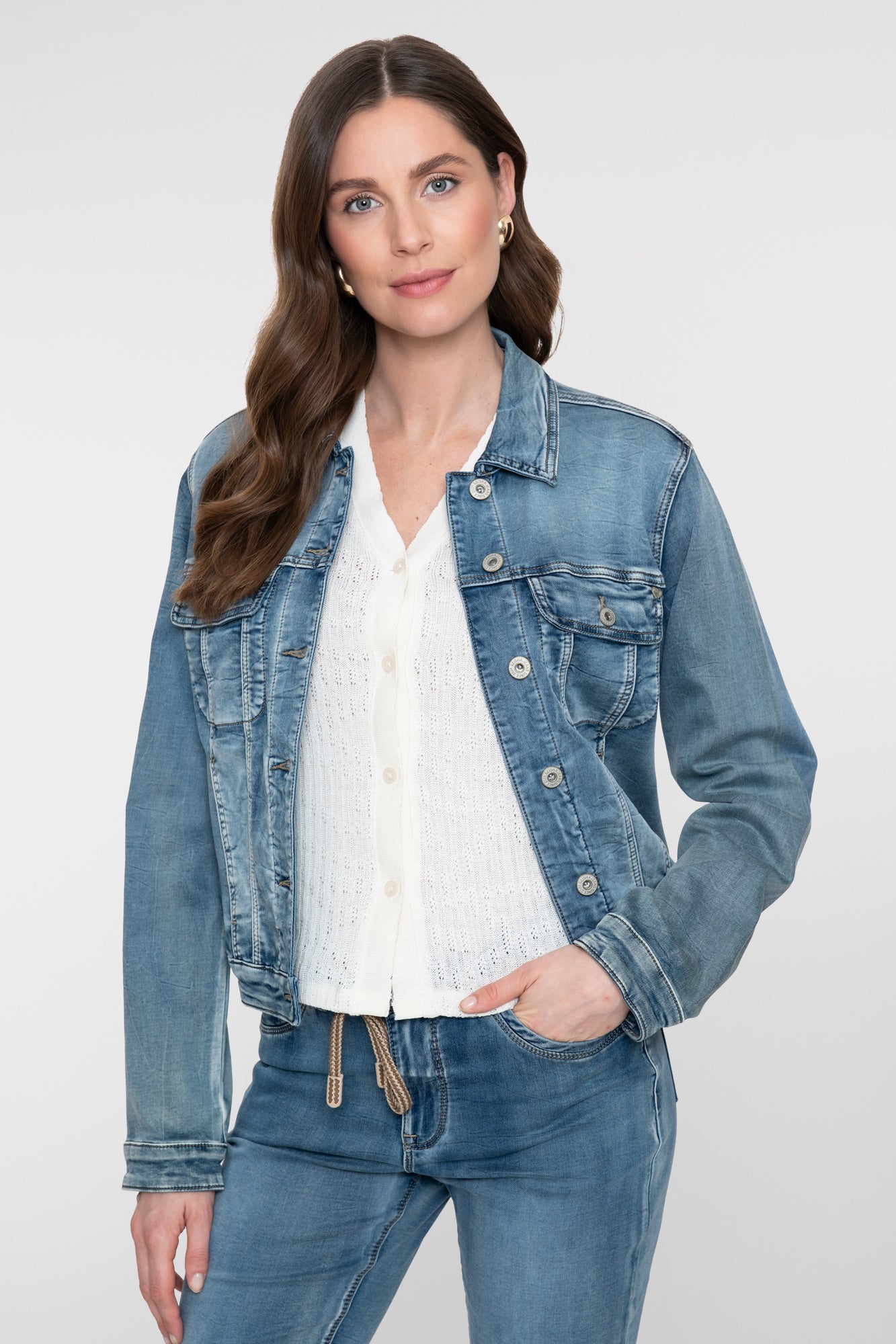 Geisha klassiek denim jacket stonewash denim