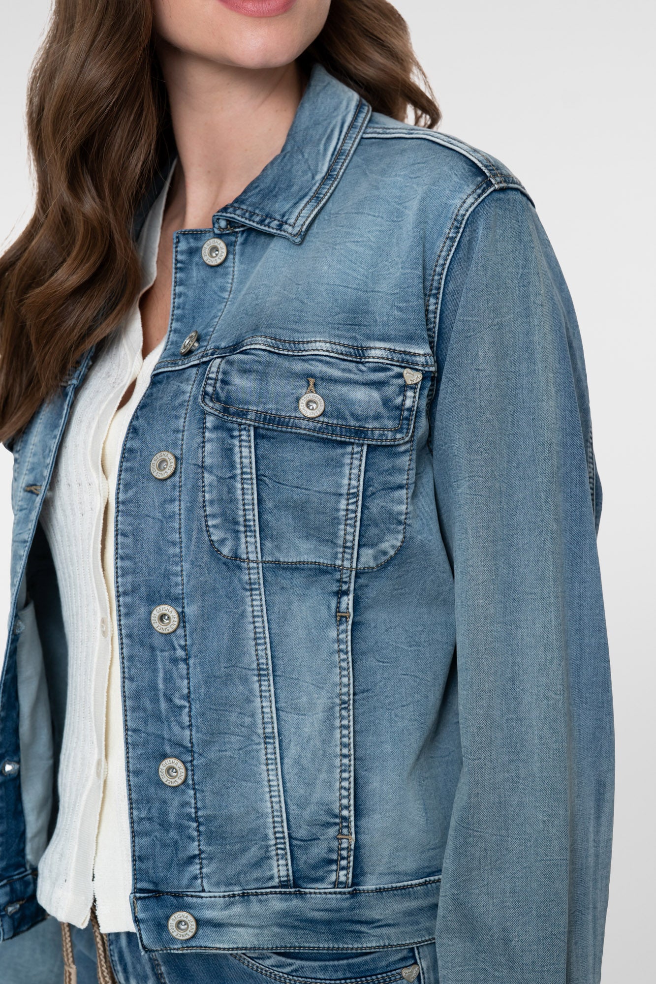 Geisha klassiek denim jacket stonewash denim