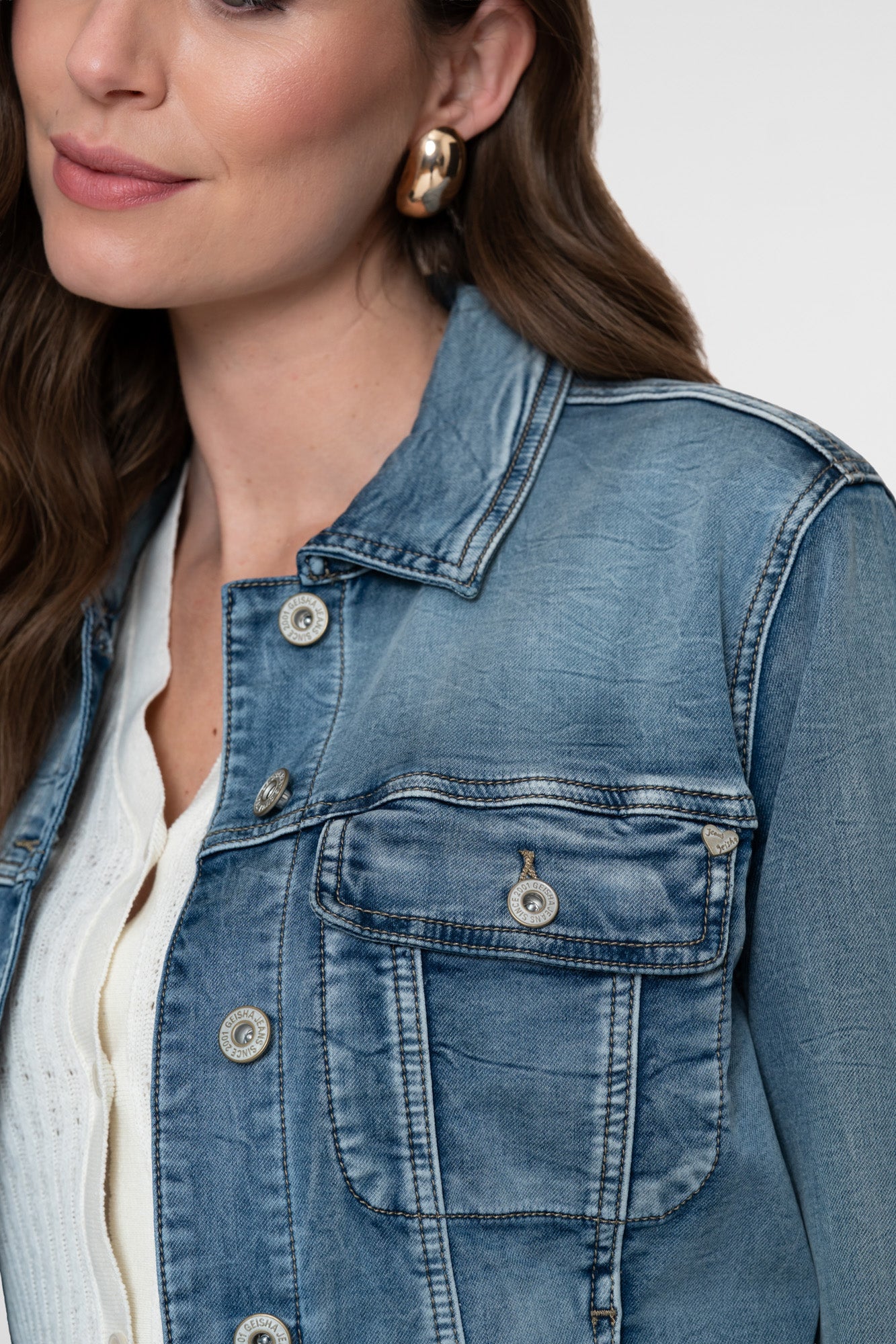 Geisha klassiek denim jacket stonewash denim